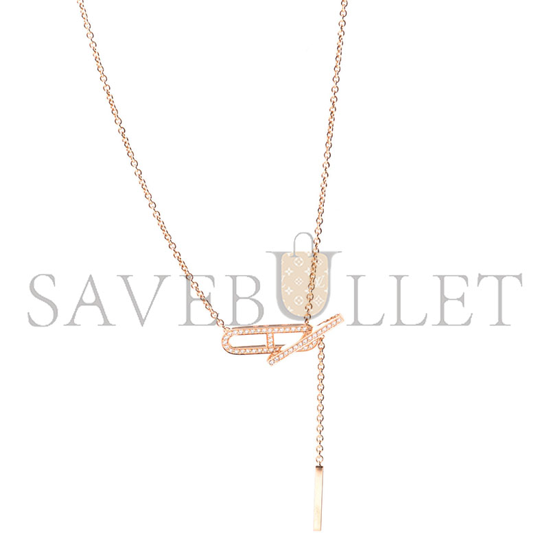 h**mes 18k rose gold Di*m*nd pm ever chaine d